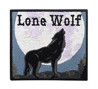 Finally Home Lone Wolf Moon Toppa termoadesiva e da cucire, toppe per motociclisti, giacca da motociclista, toppe per la schiena dei lupi