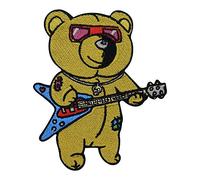 Finally Home Rock Teddy - Toppa termoadesiva per chitarra, toppe musicali, rock & roll