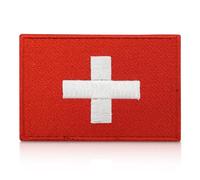 Finally Home Toppa con attacco a strappo - Bandiera della Svizzera | 7,6 x 5,0 cm | Patch con bandiera svizzera, Switzerland Flag Outdoor Backpacker Patch