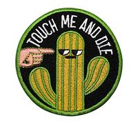 Finally Home - Toppa con cactus Touch me and die, toppa termoadesiva da applicare con ferro da stiro