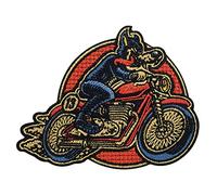 Finally Home, Toppa da cucire con ferro da stiro per giubbotti in pelle, con lupo on Tour Biker, per motociclisti e per la schiena