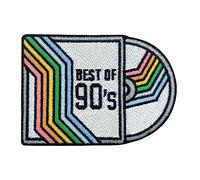 Finally Home Toppa termoadesiva "Best of '90's Retro CD | Toppe vintage a cassetta Toppe musicali della vecchia scuola, toppa arcobaleno