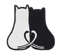 Finally Home Toppa termoadesiva - Cat Love | Toppe per gatti, termoadesive con cuore, toppa a forma di gatto