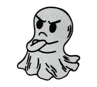 Finally Home Toppa termoadesiva con scritta "Angry Ghost", per Halloween | Piccolo fantasma: fantasma, vampiro, teschio e horror. Come toppa termoadesiva per borse e giacche.