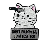 Finally Home Toppa termoadesiva con scritta "Dont follow me I am Lost too Gatto | Too Too Cat | Toppa da stiro con animali