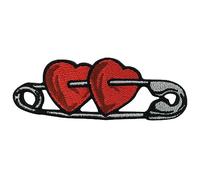 Finally Home Toppa termoadesiva con scritta "Let your Heart be your Guide" | Motivo Love per giacche di jeans: piccola spilla da balia e toppa d'amore. Come simpatica toppa termoadesiva per giacche di