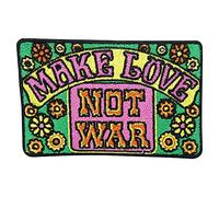 Finally Home Toppa termoadesiva con scritta "Make Love not War" | Motivo per gli appassionati di hippie: fiori, pace e flower power. Come toppa termoadesiva per giacche, borse e vestiti.