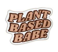 Finally Home Toppa termoadesiva con scritta "Plant Based Babe", vegana | Motivo rosa per vegetariani: vegetariano, verdura, frutta, verdura e animali domestici. Come toppa termoadesiva per giacche