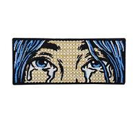 Finally Home Toppa termoadesiva Crying Pop Art Women Comic | Motivo triste per gli appassionati di arte popart con occhi e lacrime. Come toppa termoadesiva per giacche, zaini e borse.