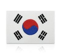 Finally Home Toppa termoadesiva della Corea del Sud, 7,5 x 5 cm, con bandiera della Corea del Sud, toppa con bandiera della Corea del Sud