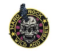 Finally Home Toppa termoadesiva Hard Rock Wild and Free con teschio | Toppe per chitarra termoadesive da cucire