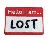 Finally Home Toppa termoadesiva - Hello! I am ... Lost | Toppe divertenti, targhetta con nome, con scritta in lingua tedesca