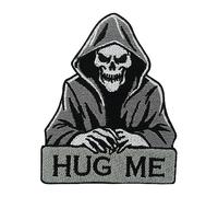 Finally Home Toppa termoadesiva - Hug Me Reaper | Toppe con teschio, da motociclista, toppe divertenti scheletro