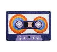 Finally Home - Toppa termoadesiva, motivo: cassetta viola, toppe retrò vintage da applicare con il ferro da stiro, musica rock, stile Old School