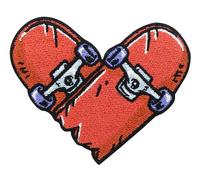 Finally Home Toppa termoadesiva per skateboard a forma di cuore, toppa da pattinare, toppa termoadesiva, piccole toppe da cucire, toppe con ferro da stiro, toppe da stiro, toppe per pattinaggio