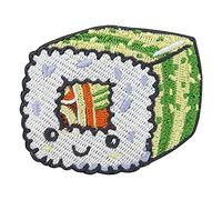 Finally Home Toppa termoadesiva - Verde Kawaii Sushi | Toppe alimentari asiatiche con pesce, toppe per alimenti