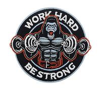 Finally Home Toppa termoadhesiva - Fitness Work Hard Be Strong Gorilla | Lavora Sodo Sii Forte Patch termoadesivo, Scimmie Patch da stirare, Banana Fregio termoadesivo, Animale Toppa da cucire
