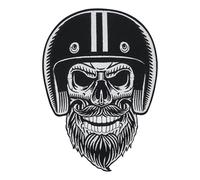 Finally Home Toppa termoadhesiva - Grande Toppa per Schiena Biker con Barba Teschio | Moto Patch termoadesivo, Giacca da Biker Patch da stirare, Teschio Fregio termoadesivo, Toppa da cucire