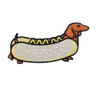 Finally Home Toppa termoadhesiva - Hot Dog | Cani Divertenti Patch termoadesivo, Spiritoso Patch da stirare, Fast Food Fregio termoadesivo, Bassotto Toppa da cucire