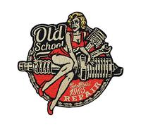 Finally Home Old School Repair Biker Patch da applicare con il ferro da stiro per trecce in pelle | Toppe da moto da donna, toppe termoadesive per moto da uomo
