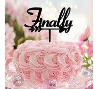 Finally Mr And Mrs Rustic Wedding Engagement Cake Toppers personalizzato romantico sposa e sposo cake topper per matrimonio fidanzamento decorazioni nuziali regali per lui/lei acrilico nero