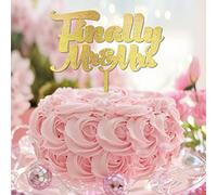 Finally Mr Mrs Rustic Mr & Mrs Cake Toppers Glitter Gold Bride And Groom Cake Toppers Personalizzato per Fidanzamento Sposa To Be Decorazioni Matrimonio Regali di fidanzamento per coppia