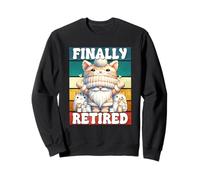 Finally Retired Cat Grandpa For Cat Mom Funny Cat Retirement Felpa