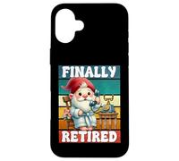 Finally Retired Dad Gnome For Men And Women Happy Retirement Custodia per iPhone 16 Plus