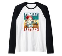 Finally Retired Dad Gnome For Men And Women Happy Retirement Maglia con Maniche Raglan