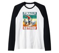Finally Retired Fishing Grandpa Gnome Graphic For Retirement Maglia con Maniche Raglan