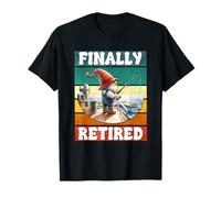 Finally Retired Fishing Grandpa Gnome Graphic For Retirement Maglietta