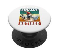 Finally Retired Fishing Grandpa Gnome Graphic For Retirement PopSockets PopGrip Adesivo