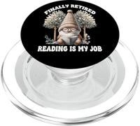 Finally Retired Reading Is My Job For Mom Teacher Retirement PopSockets PopGrip per MagSafe