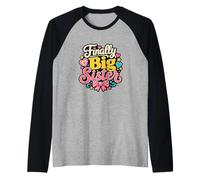 Finalmente Big Sister Annuncio Ragazza Fratello Maglia con Maniche Raglan