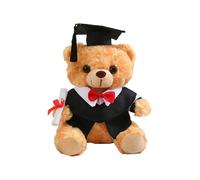Finalmente l'orso pluh | Bachelor Teddybär | Regalo di laurea | Dolce giocattolo soft con cappello e veste come ricordo per la laurea 2025, decorazione per la scuola, l'asilo, i ragazzi e le ragazze