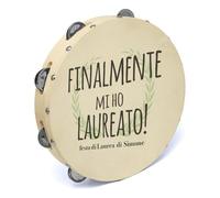 ''Finalmente mi ho laureato'' Tamburello Personalizzato con nome per Laurea Festa Tambourine In Legno Idea Regalo Bomboniere Segnatavoli Decorazioni Segnaposti Ringraziamenti Tesi