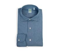 Finamore - Camicia Gaeta Chambray con Colletto Morbido - - Shirts - Uomo - Blu - S