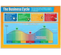 Finance Basics Poster Understanding the Business Cycle Economics Chart for High School College Classroom Wall Decor(Framed,16x24inch(40x60cm))