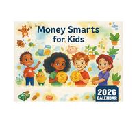 Financial Calendar, Learning Board, Kids Education Tool, 12-Month Budget Planning, STEM Money Skills, For Home or Classroom Use, 11.22x8.27 Inches, Multicolor, 1 Piece