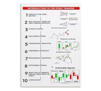 Financial Trading Roadmap Educational Guide Canvas Print Wall Art for Office Study Room Inspiration(Framed,08x12inch(20x30cm))