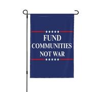 Finanzia le comunitàBandiera di guerraBandiere di protesta Stop alla guerra12x18 Stendardo bifacciale per esterni e interni per giardino, prato e cortile Senza asta portabandiera