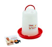 FINCA CASAREJO Abbeveratoio per galline - Bevitore sifonico Happy Chickens 10 litri - Plastica resistente per conservare l'acqua in buone condizioni - Include guida pratica per l'alimentazione degli
