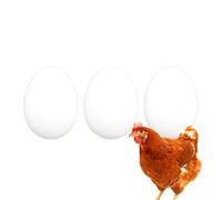 FINCA CASAREJO Uova Finte per Galline - Uova Bianche Finte e Solide - Uova Artificiali per Nido de Galline - 3 Uova Finte