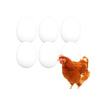 FINCA CASAREJO Uova Finte per Galline - Uova Bianche Finte e Solide - Uova Artificiali per Nido de Galline - 6 Uova Finte