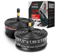 Fincci Camera d'Aria 27.5 x 1,95-2,125 Pollici - Coppia Camera d Aria MTB 27.5 Schrader Valvola Interna 48mm - Camere d'Aria per Strada, MTB Montagna Ibrida Bici Bicicletta - Confezione da 2