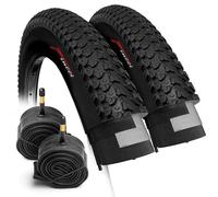 Fincci Copertoni MTB 26 - Set Pneumatici Pieghevole 26 x 2.1 Pollici Camera d'aria 26 2x Schrader, Coppia Cupar Gomme per bici 26, per Mountain Bike, Bici Corsa, Piene Bicicletta Elettrica 57-559