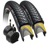 Fincci Set 2 Copertoni 700x35c (37-622) e 2 Camere d'aria Presta/Shrader - Pneumatici Pieghevoli con Protezione Antiforatura 1mm - Completo per Bici Ibrida, Trekking e City Bike - Leggeri e Resistenti