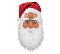 Fincepie con Santa Claus - Jec da maestro di Natale, flotta di cosplay, testa piena sulla testa, oggetto festivo per adulti, wafer in lattice, con barba e cappello rosso | U