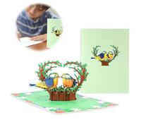 Finch Birds - Coppia di fringuelli che baciano biglietto pop-up per matrimonio, biglietto d'amore 3D per donne e uomini, compleanno, biglietto di auguri, romantico biglietto di auguri per matrimonio,