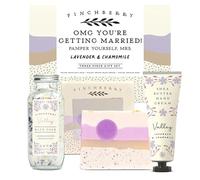 FinchBerry Omg You'Re Getting Married - Set regalo di nozze da 3 pezzi per coppie, signore e signora, addio al nubilato, futura sposa, con lussuoso sapone, crema mani e bagno